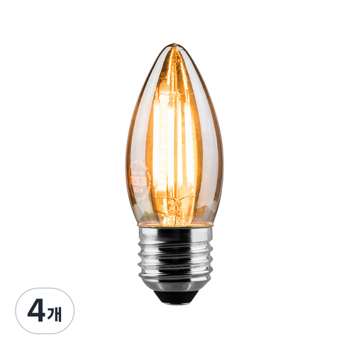 예도 LED 에디슨 촛대구 램프 3W, 전구색, 4개