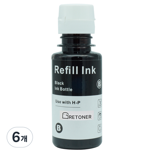 그래토너 INK-K610 삼성 호환잉크, 검정, 6개