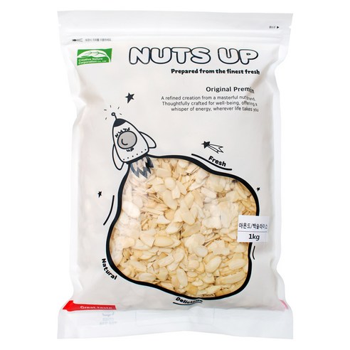 자연두레 너츠업 아몬드 백슬라이스, 1kg, 1개