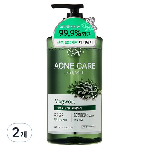 샤워메이트 사철쑥 아크네 케어 바디워시, 800ml, 2개