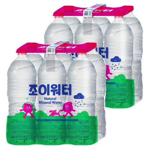 조이워터 생수 무라벨, 12개, 2L