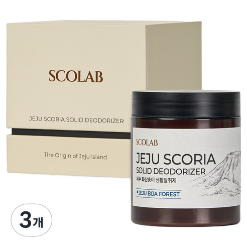 스코랩 제주 화산송이 생활탈취제 비자숲 본품, 250g, 3개
