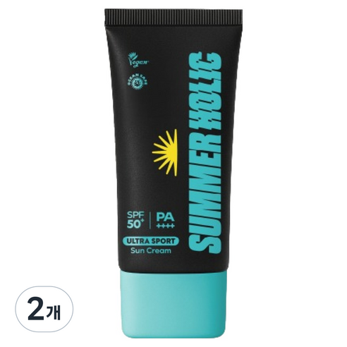 썸머홀릭 울트라 스포츠 선크림 SPF50+ PA++++, 2개, 50ml