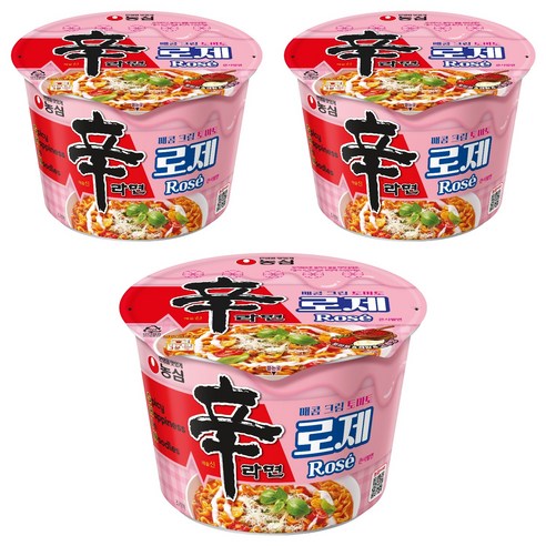 신라면 로제 큰사발면 108g, 3개