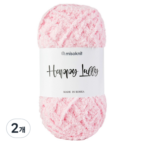 미소털실 해피루피 소프트 극세사 수면 뜨개실 80g, 104 연핑크, 2개