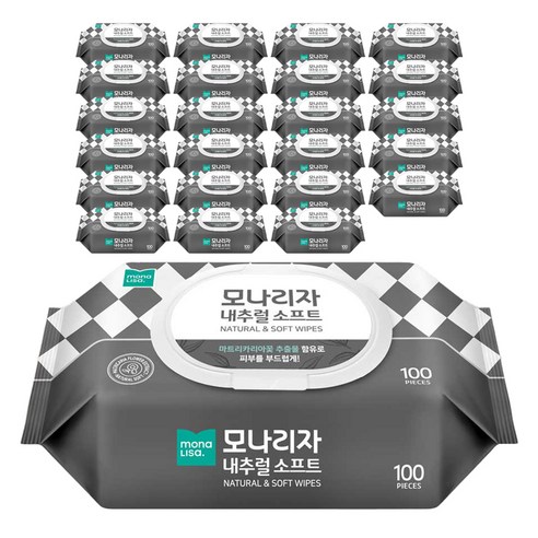 모나리자 내추럴 소프트 물티슈 캡형 100매, 24개 실사용 후기 | 효과 있을까? - 상품 이미지 1