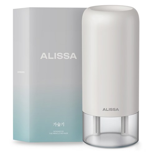 알리사 미니 초음파 사무용 무선 탁상용 충전식 가습기 700ml + 필터 4p 세트, AH1, 클라우드 그레이