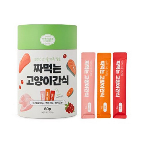 원더푸드 짜먹는 고양이 간식 60p 후기 분석 - 낱개 스틱 상세 컷