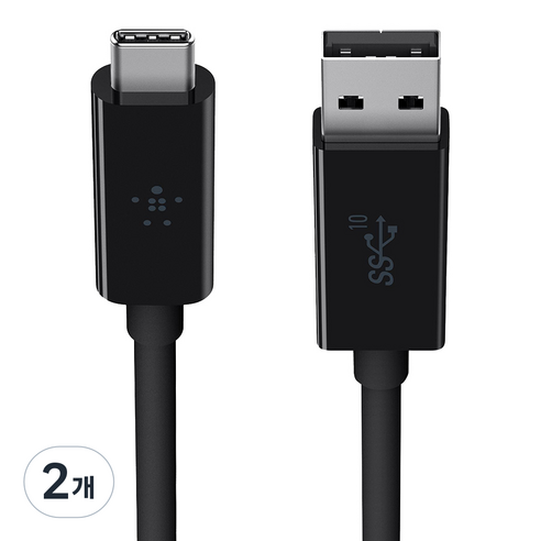 벨킨 3.1 USB A to USB C 케이블, 1m, 블랙, 2개