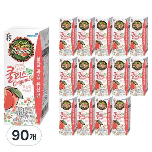 소와나무 동원 쿨피스 복숭아, 190ml, 90개
