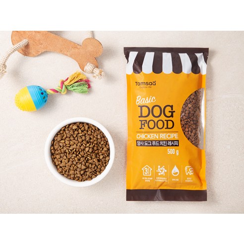 탐사 6free 강아지 사료 치킨 레시피 후기 분석 - 사료 알갱이 상세 컷