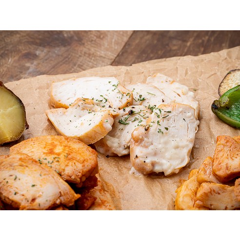 굽네 소스가 맛있는 닭가슴살 4종 x 2개입 세트 (냉동) 후기 분석 - 화이트 머쉬룸 상세 컷