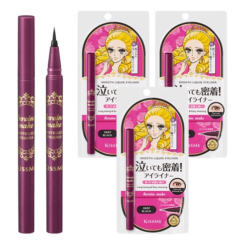 히로인메이크 스무스 리퀴드 아이라이너 N 0.4ml, 딥블랙, 3개