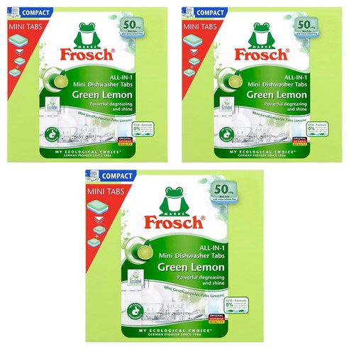 프로쉬 식기 세척기 세제 그린레몬 50p, 450g, 3개