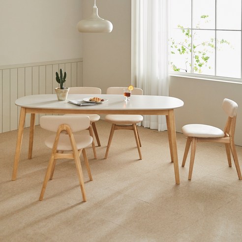 폴인퍼니 엘라 포세린 세라믹 식탁 1600 + 의자4p 세트 4인용 방문설치