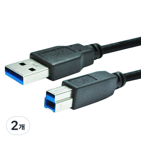 디옵텍 USB 3.0 A M B M 프린터 케이블 JUSTLINK U3AB30, 2개, 3m