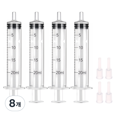 다온셀렉트 무한잉크 충전 석션팁 포함 석션주사기 20ml, 혼합색상, 8개