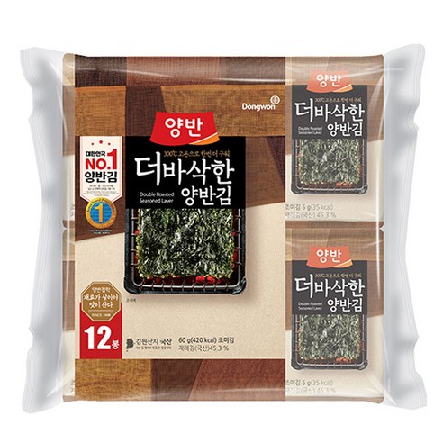 양반 더 바삭한 김, 60g, 1세트