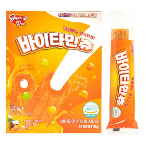 슈퍼포우 강아지 바이타민츄 덴탈껌 S, 비타민, 210g, 1개