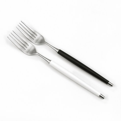 보겐 국내생산 르비앙 샤틴 커트러리 디너포크 2p, 블랙, 화이트, 1개