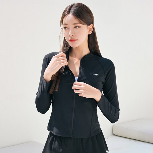 헤링본 여성용 집업 크롭 긴팔 래쉬가드 상의 RG345W
