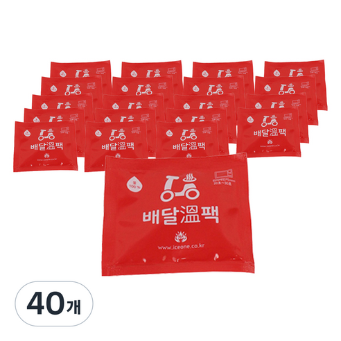 아이엔피 배달 물 온열팩 10 x 9 cm 35ml, 혼합색상, 40개