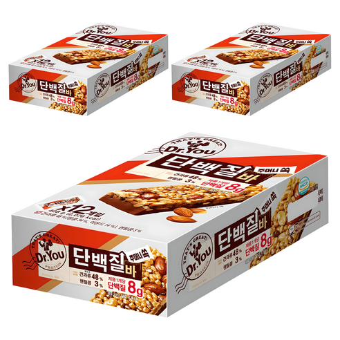 닥터유 주머니쏙 단백질 프로틴바 12p 408g, 3개 맛있게 먹은 솔직 후기 썸네일