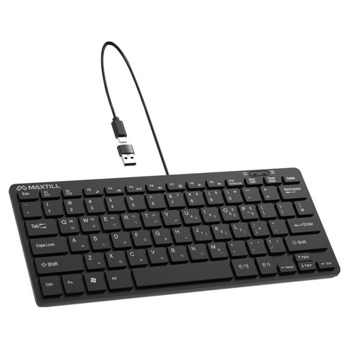 맥스틸 C타입 + USB 유선 미니 키보드, 블랙, GM-K20C, 제조사축