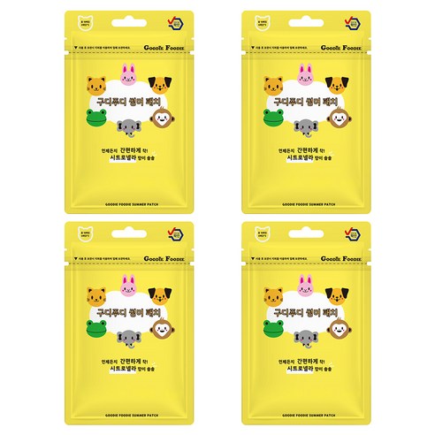 구디푸디 유아용 썸머패치 18p, 동물, 4개