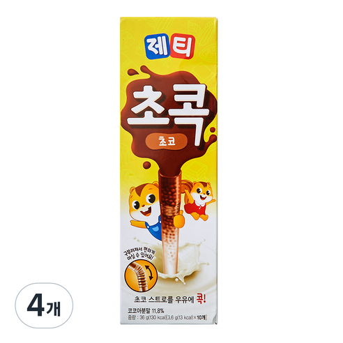 제티 초콕, 3.6g, 10개입, 4개