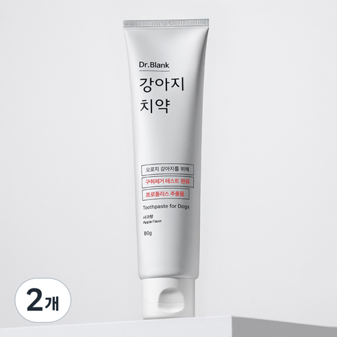 닥터블랭크 강아지 바르는 치약 사과향, 80g, 2개
