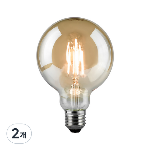 LED 에디슨 볼전구 E26 3W B-G95, 전구색, 2개
