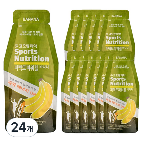 코오롱제약 스포츠뉴트리션 퍼펙트파워젤 바나나, 40g, 24개