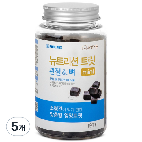 포켄스 강아지 뉴트리션 트릿 미니 영양제, 180정, 뼈/관절강화, 5개