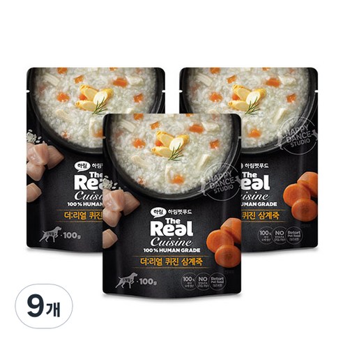 하림펫푸드 강아지 더리얼 퀴진 습식사료, 닭, 100g, 9개