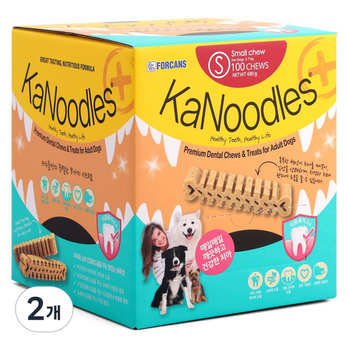 카누들 강아지 덴탈껌 S, 잇몸플러스, 680g, 2개