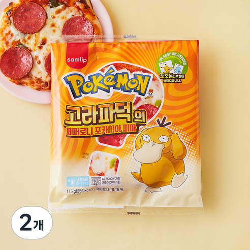 삼립 포켓몬 고라파덕의 페퍼로니 포카치아 피자, 115g, 2개, 1개입
