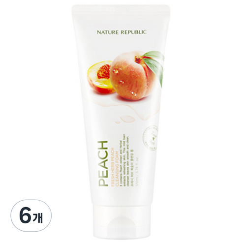 네이처리퍼블릭 프레시 허브 피치 클렌징 폼, 6개, 170ml