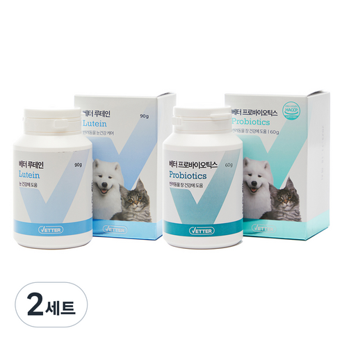 베터 반려동물 파우더 영양제 프로바이오틱스 60g + 루테인 90g, 장건강/유산균, 2세트