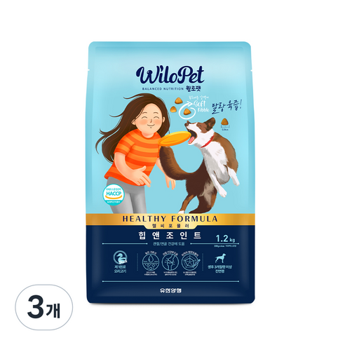 윌로펫 전연령용 강아지 헬시포뮬러 기능성 소프트사료 힙앤조인트, 오리, 1.2kg, 3개