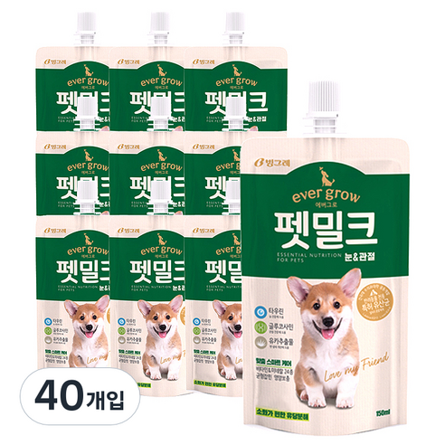 에버그로 강아지 펫밀크, 눈&관절, 150ml, 40개