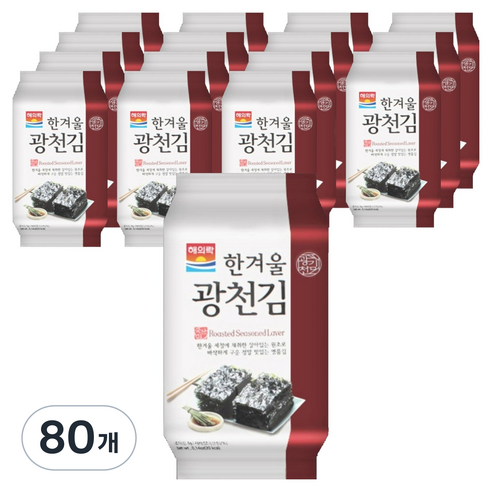 해의락 한겨울광천 도시락김, 5g, 80개