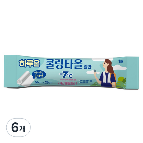 하루온 쿨링타올 일반형 54 x 23 cm, 6개