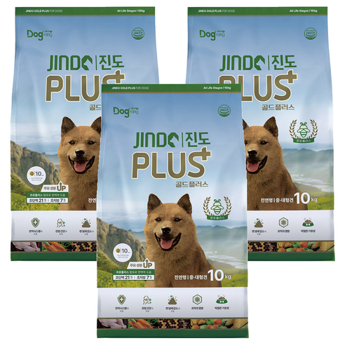 도그랑 전연령 강아지 진도 골드 플러스 대용량 건식사료, 닭, 10kg, 3개