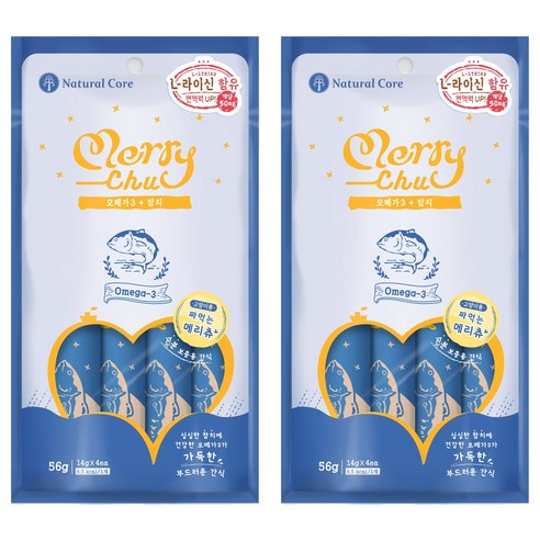 네츄럴코어 고양이 메리츄 오메가 3 짜먹는 간식, 참치, 56g, 24개