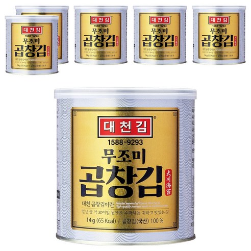 대천김 무조미 곱창캔김, 14g, 6개