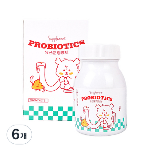 프롬벳 반려동물 프로바이오틱스 영양제, 장건강/유산균, 60g, 6개