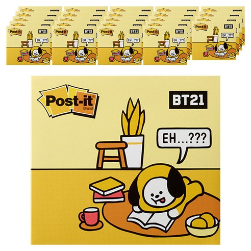 포스트잇 강한점착용 커버노트 BT21, CHIMMY, 25개