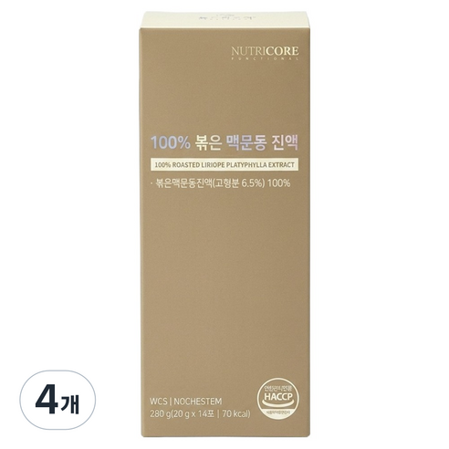 뉴트리코어 100% 볶은 맥문동 진액 14p, 280g, 4개