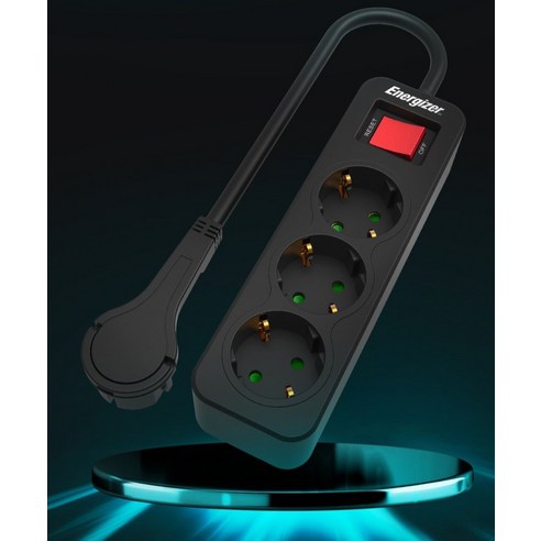 에너자이저 과부하차단 고용량 3680W 납작 멀티탭 3구 후기 분석 - 납작 플러그 상세